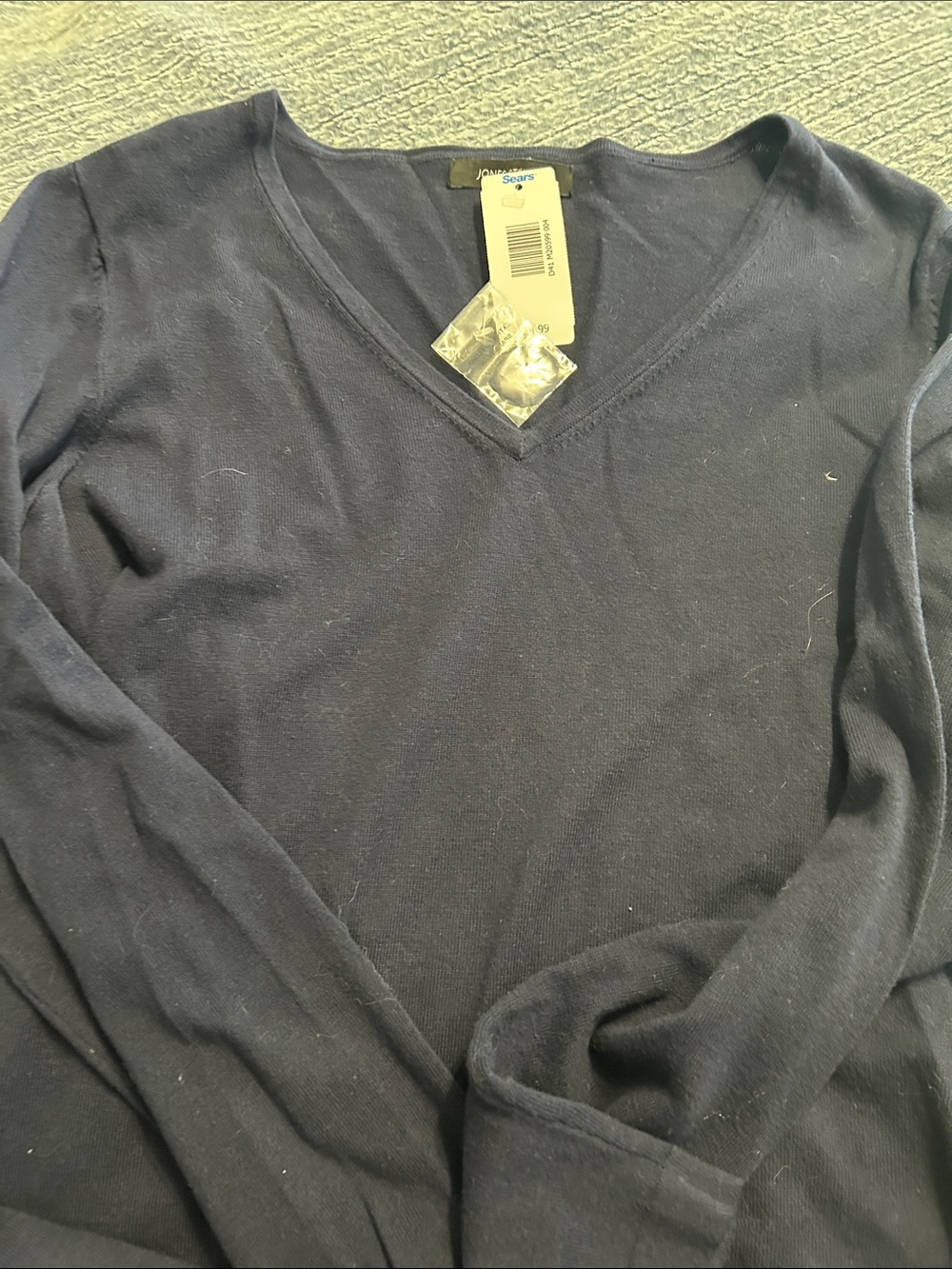 Sears Women's Dark Blue V-Neck Sweater